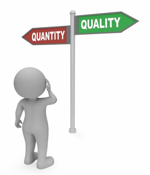 Quantity Quality Sign Shows Approval Satisfied And Guarantee